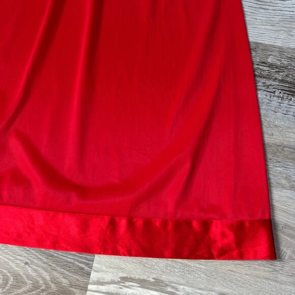 Vanity Fair Red Nylon Nightgown Slip Dress Vintage Medium Made in USA - Picture 3 of 6